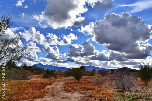 Storm clouds over the desert.