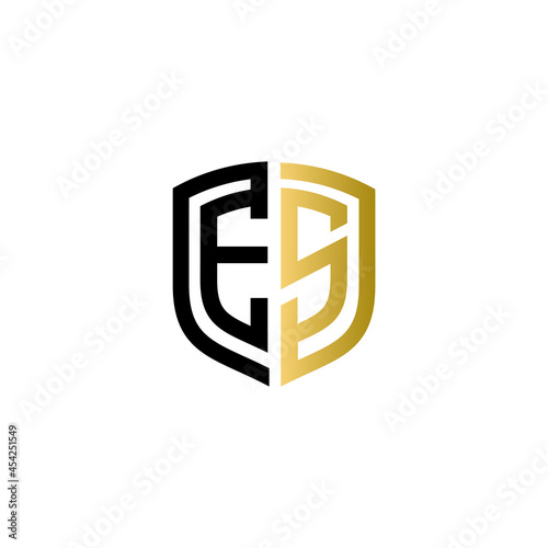 es shield logo design vector icon
