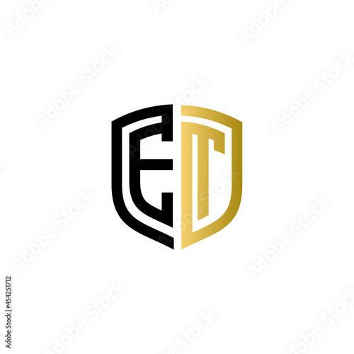 et shield logo design vector icon
