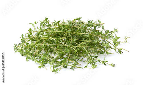 Fresh thyme sprigs isolated on white