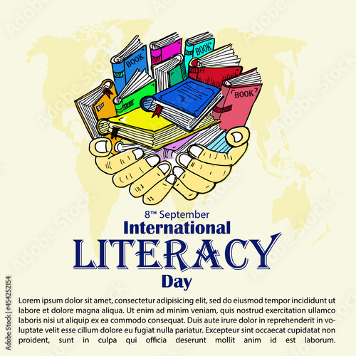 International Literacy day, 8 September, poster vector