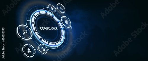 Business, Technology, Internet and network concept. Compliance Rules Law Regulation Policy.