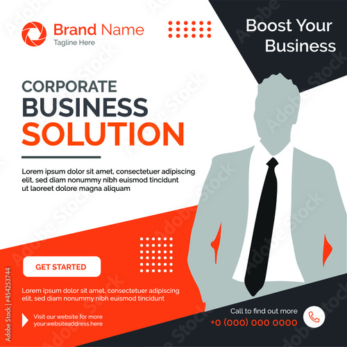 Corporate business solutions social media banner