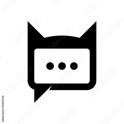 Bat with chat vector logo