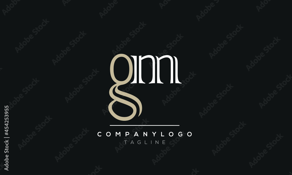 Abstract Letter Initial GM MG Vector Logo Design Template.
