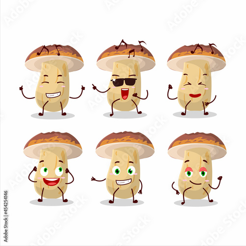 An image of new cep mushroom dancer cartoon character enjoying the music