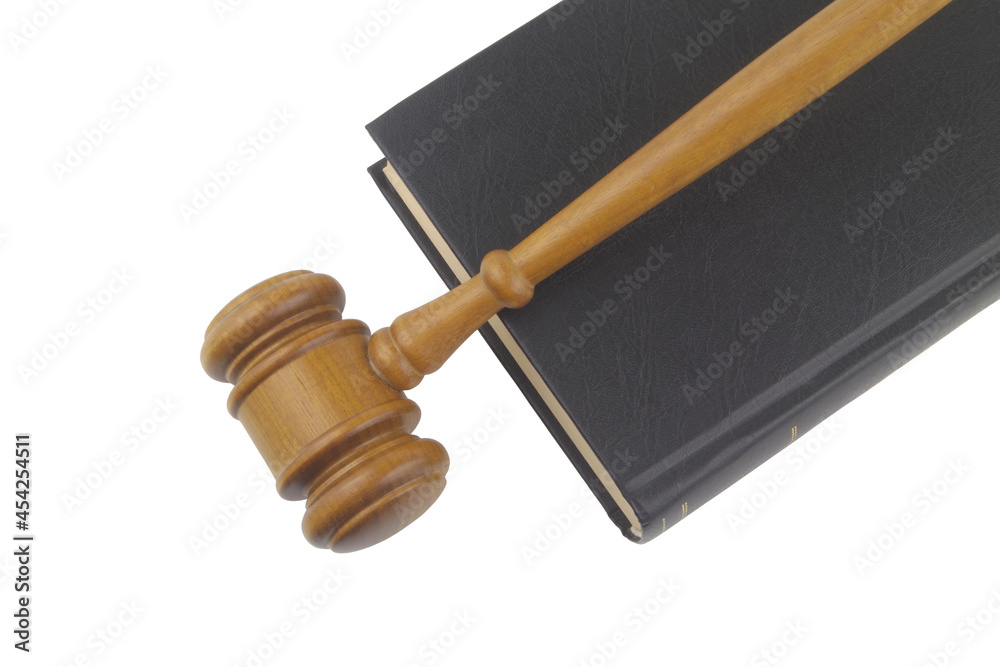 Gavel and legal book isolated