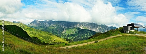 Austrian Alps-panoramic outlook on the mountains Ratikon
