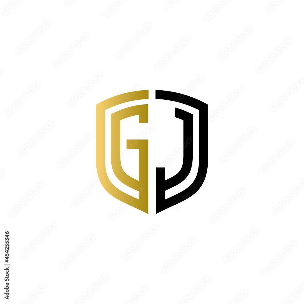 gj shield logo design vector icon gj shield logo design vector icon