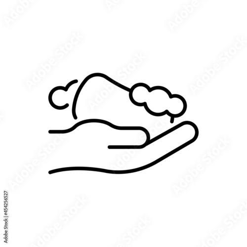 Soap vector outline icon style illustration. EPS 10 file