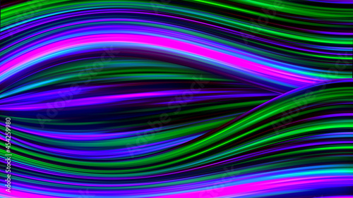 Abstract Sweet Purple Green Psychedelic Eye Glowing Fluid Wave Line Lights Background Effect