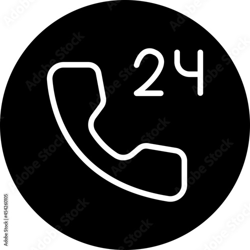 24 hours support glyph icon