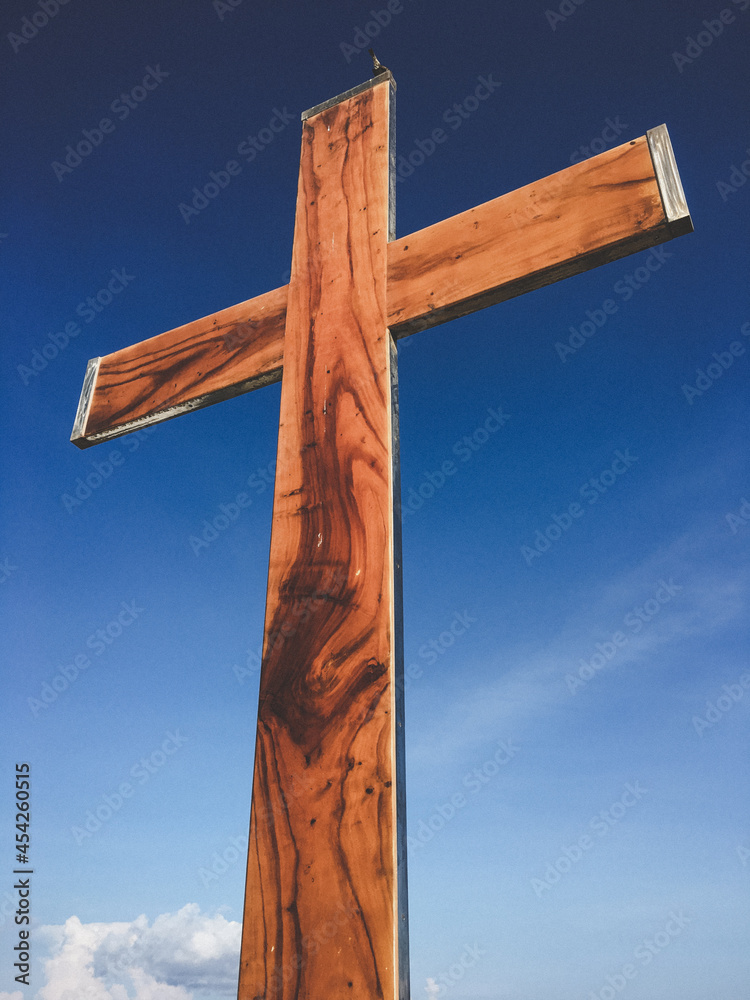 wooden cross on a sky