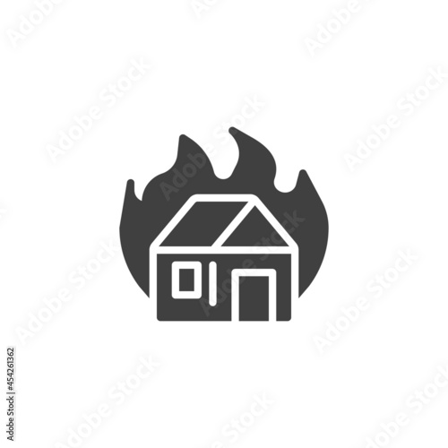 Burning house vector icon