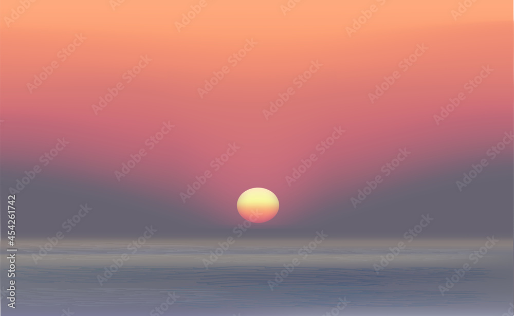Beautiful natural background, sunset on the sea