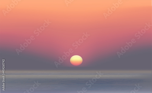 Fototapeta Naklejka Na Ścianę i Meble -  Beautiful natural background, sunset on the sea
