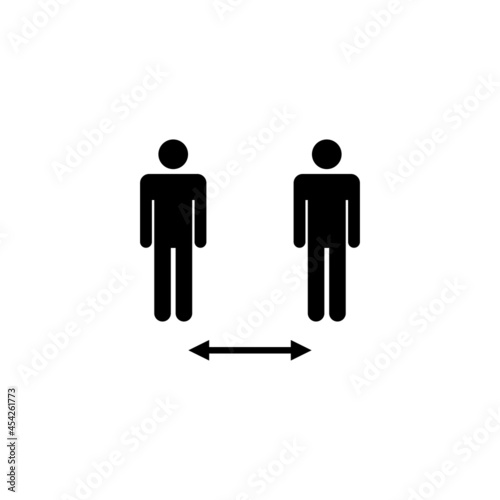 Social distance icon. social distancing sign and symbol. self quarantine sign