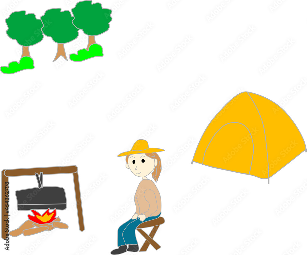 楽しい女性のソロキャンプ