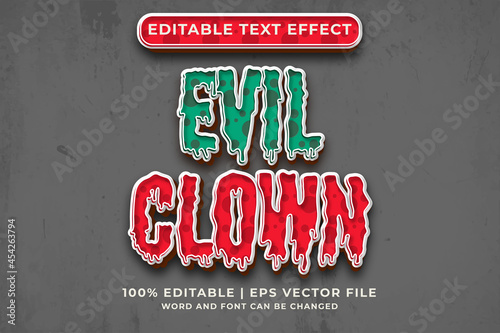 Evil Clown editable text effect 3d template style