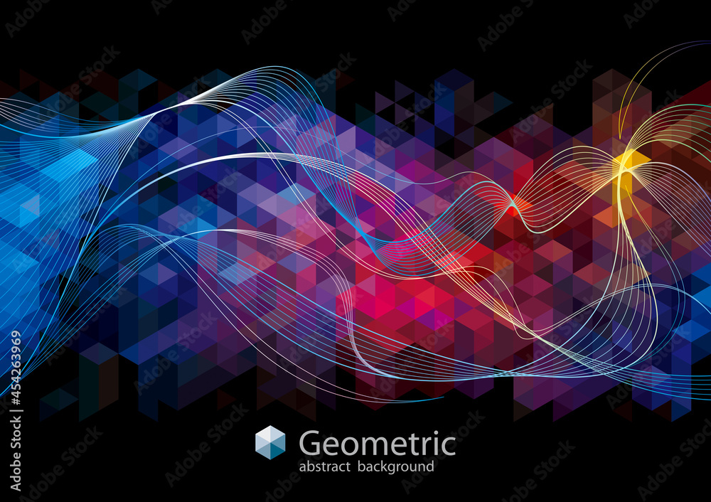 Geometric pattern with wave lines abstract modern background design.