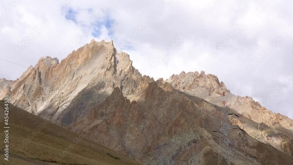 Beautiful natural scenery. The mountain range is the structure of the loess. View of between Lamayuru and Kargil in Ladakh ,Jammu and Kashmir, India, June 2018 Beautiful natural scenery. The mountain range is the structure of the loess. View of between Lamayuru and Kargil in Ladakh ,Jammu and Kashmir, India, June 2018