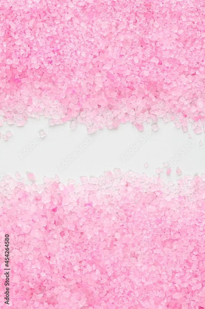 Fototapeta premium frame open white place on pink salt