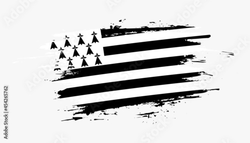 Slika na platnu Hand drawn brush stroke flag of Brittany