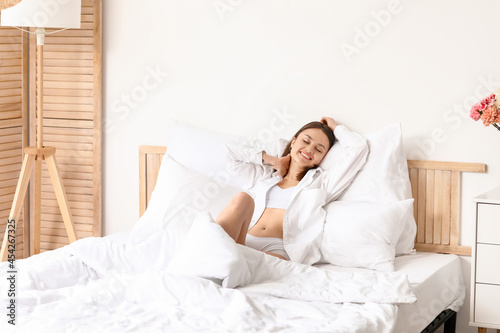 Morning of beautiful young ...