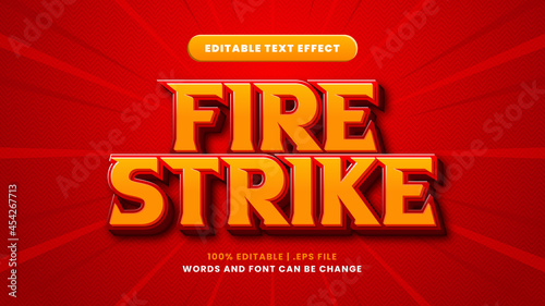 Fire strike editable text effect in modern 3d style