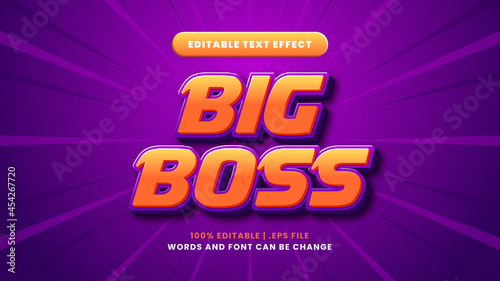Big boss editable text effect in modern 3d style