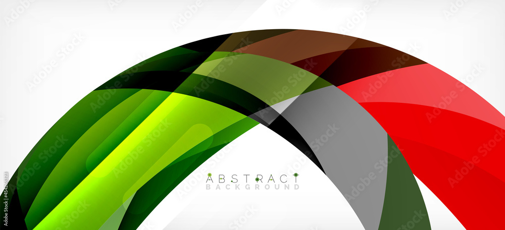 Geometric abstract background. Circle created with overlapping color shapes. Vector Illustration For Wallpaper, Banner, Background, Landing Page Geometric abstract background. Circle created with overlapping color shapes. Vector Illustration For Wallpaper, Banner, Background, Landing Page