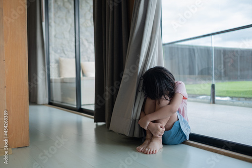 Children crying, little girl feeling sad, kid unhappy  © waranyu