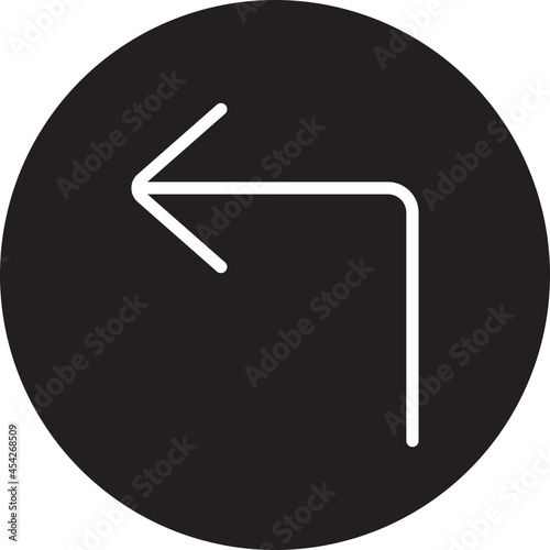 turn left glyph icon