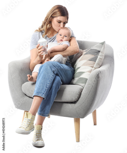 Young mother with little ba...
