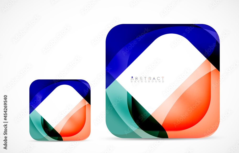 Minimal background. Abstract square shape with round corners created with wavy forms. Vector Illustration For Wallpaper, Banner, Background, Landing Page Minimal background. Abstract square shape with round corners created with wavy forms. Vector Illustration For Wallpaper, Banner, Background, Landing Page
