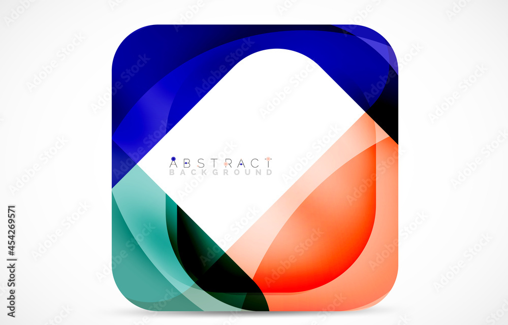 Minimal background. Abstract square shape with round corners created with wavy forms. Vector Illustration For Wallpaper, Banner, Background, Landing Page Minimal background. Abstract square shape with round corners created with wavy forms. Vector Illustration For Wallpaper, Banner, Background, Landing Page