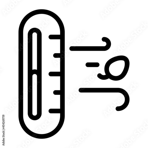 Thermometer icon with outline style. Suitable for website design, logo, app and UI. Based on the size of the icon in general, so it can be reduced.