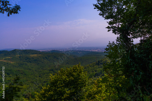 SATAPLIA  GEORGIA  View from the Sataplia Nature Reserve from above to the surrounding area and the city of Kutaisi.