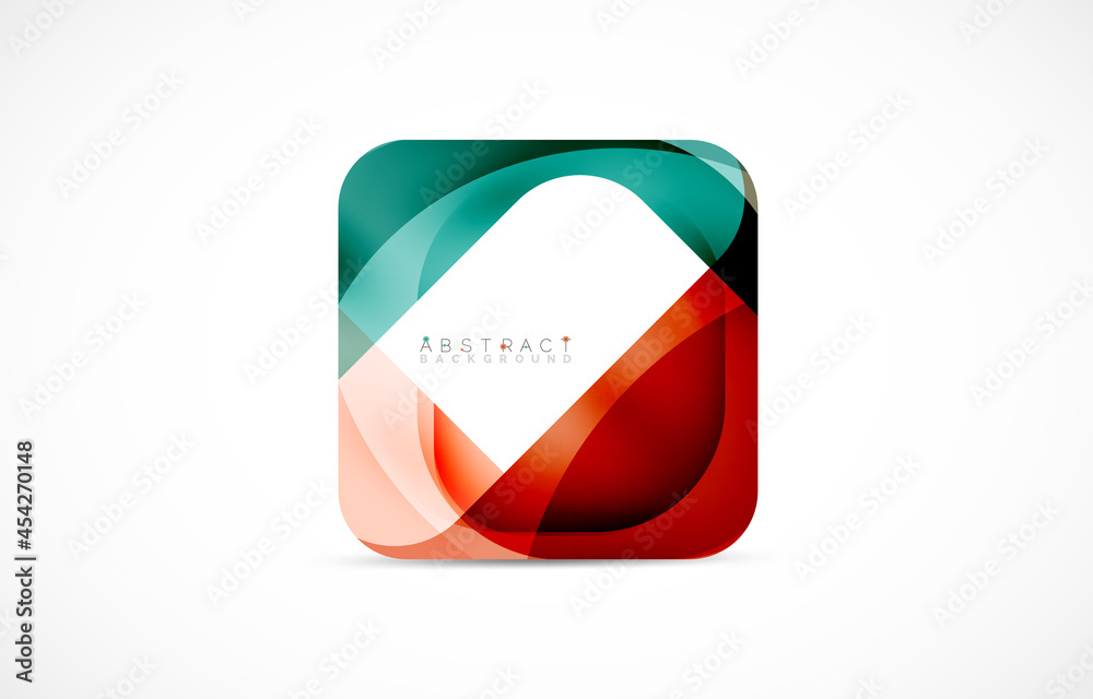Minimal background. Abstract square shape with round corners created with wavy forms. Vector Illustration For Wallpaper, Banner, Background, Landing Page Minimal background. Abstract square shape with round corners created with wavy forms. Vector Illustration For Wallpaper, Banner, Background, Landing Page