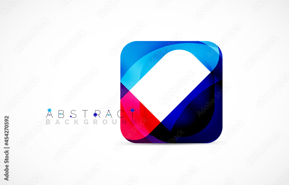 Minimal background. Abstract square shape with round corners created with wavy forms. Vector Illustration For Wallpaper, Banner, Background, Landing Page Minimal background. Abstract square shape with round corners created with wavy forms. Vector Illustration For Wallpaper, Banner, Background, Landing Page