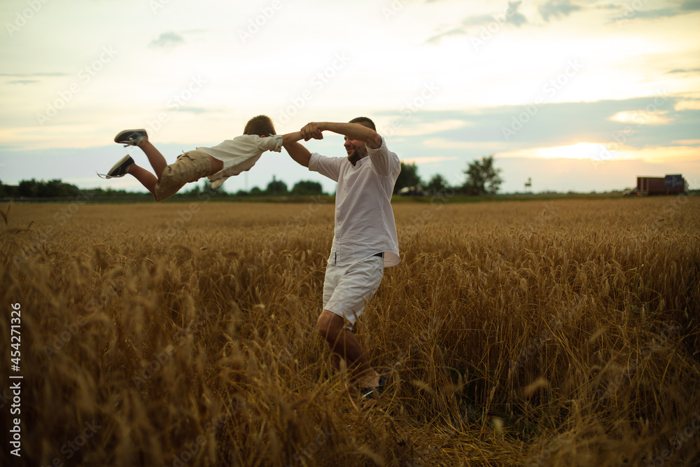 Young caucasian family with one child spend a lot of time together and have fun Young caucasian family with one child spend a lot of time together and have fun