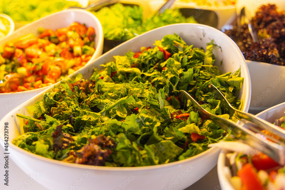 healthy fresh salads at a hotel buffet healthy fresh salads at a hotel buffet