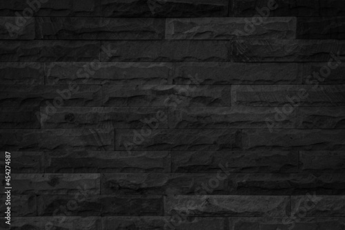 Black brick wall, Dark background for design wall empty.