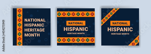Hispanic heritage month. Banners for social media, cards, posters and postcards.