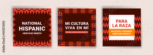 Hispanic heritage month. Banners for social media, cards, posters and postcards.