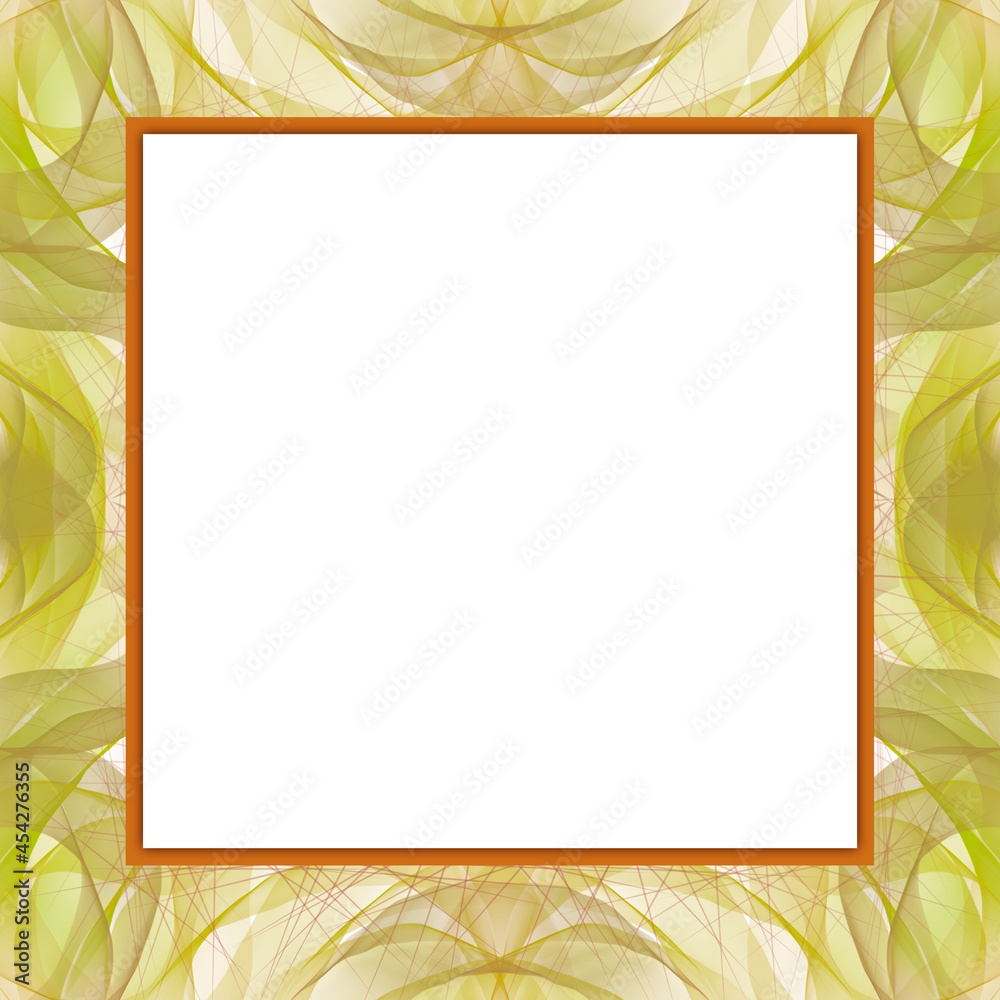 Blank square template with frame for your project. Green. Digital illustration. Blank square template with frame for your project. Green. Digital illustration.