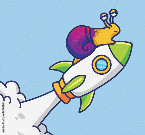 cute astronaut snail rocket start up. animal flat cartoon style illustration icon premium vector logo mascot suitable for web design banner character
