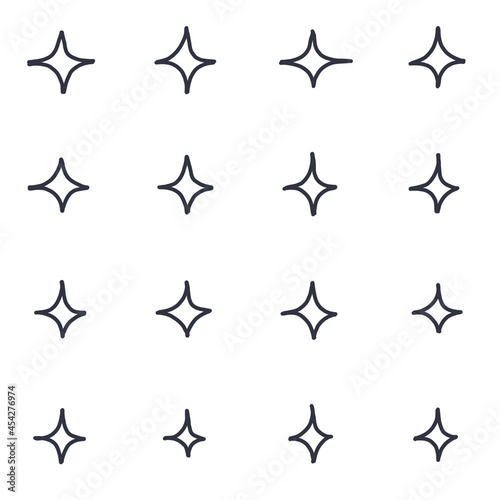 Seamless pattern on a white background. Isolated elements. Doodles. Abstract background. White and black