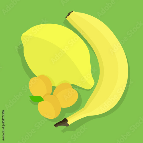 Früchte, Hintergrund grün