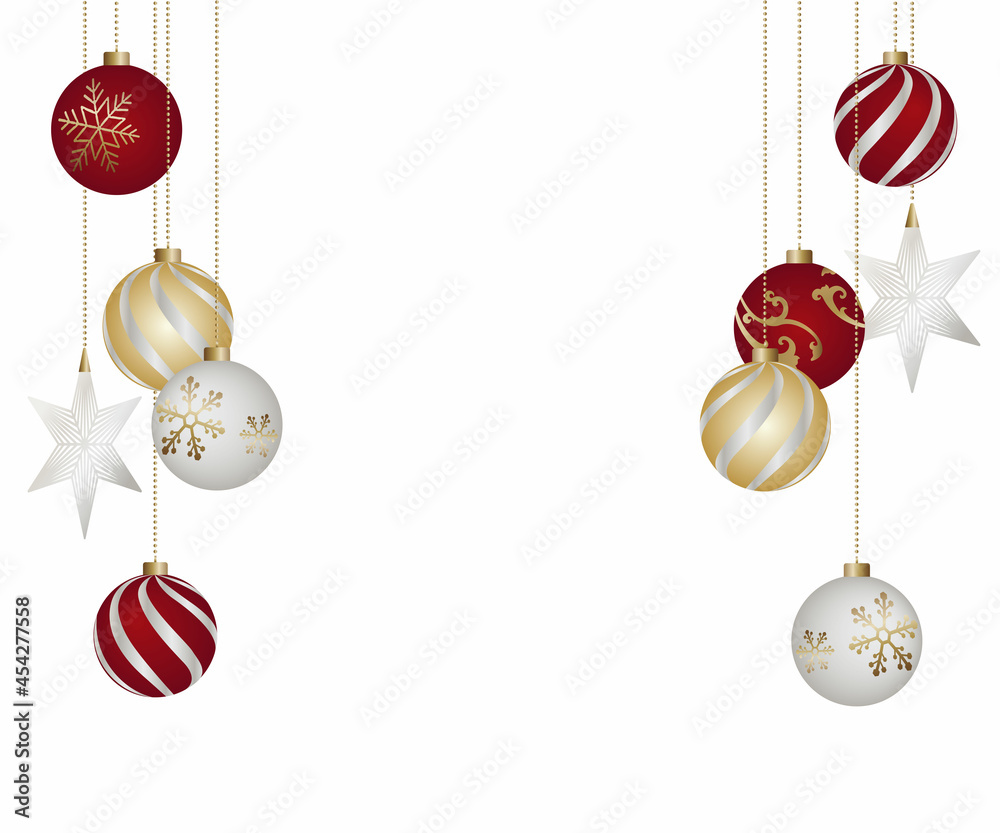 クリスマスオーナメントのイラスト素材 ベクター 星 ボール Stock Vector Adobe Stock